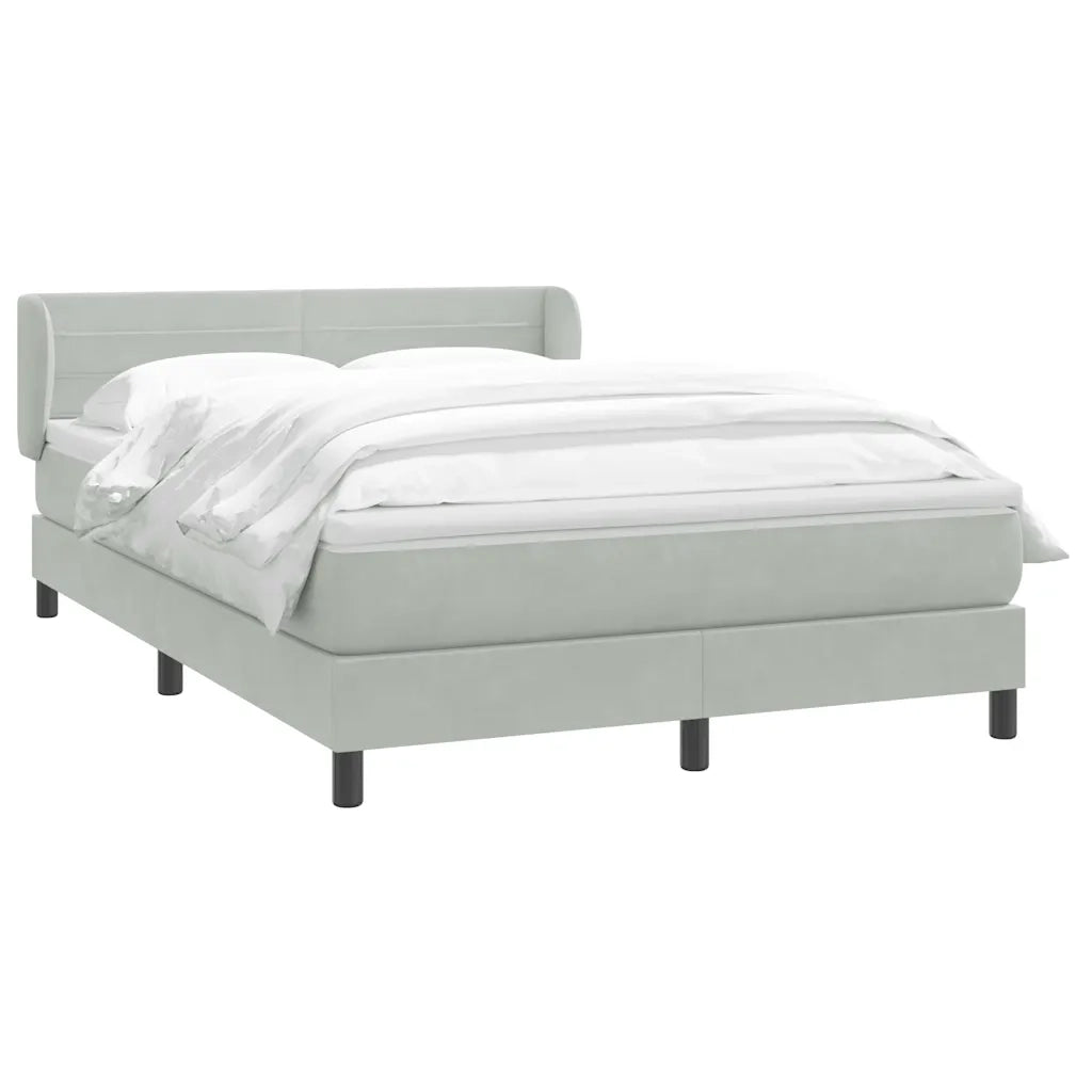 Giroletto a Molle con Materasso Grigio Chiaro 160x220cm Velluto 3317655