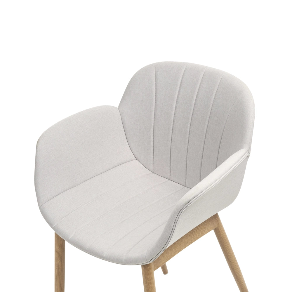 Set di 2 sedie da pranzo con imbottitura in tessuto grigio Seduta da pranzo dal design moderno e contemporaneo