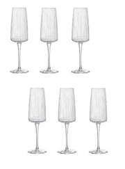 Set 6 Calici Bicchieri Flute Prosecco in Vetro Exclusiva 26 cl Bormioli Rocco