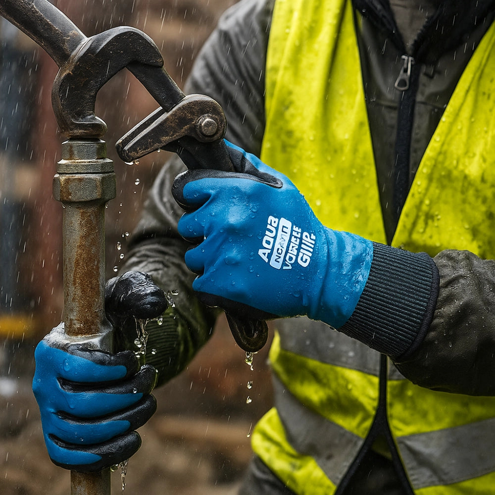 Guanti lavoro aqua impermeabili idrorepellenti ambienti umidi bagnati *** misura large - l, confezione 1