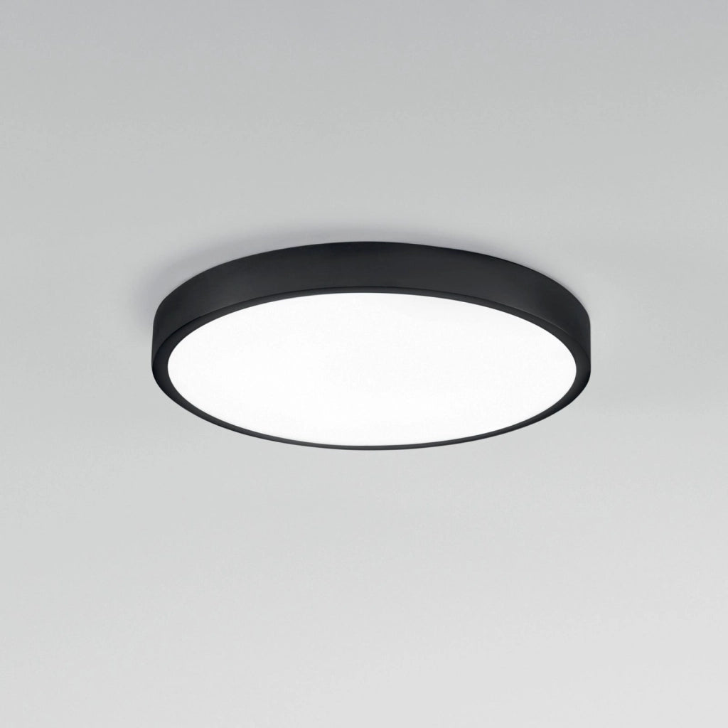 PLAFONIERA LED DOMO NERA TONDA 24W 2700LM 4000K  IP44 24X2,4CM