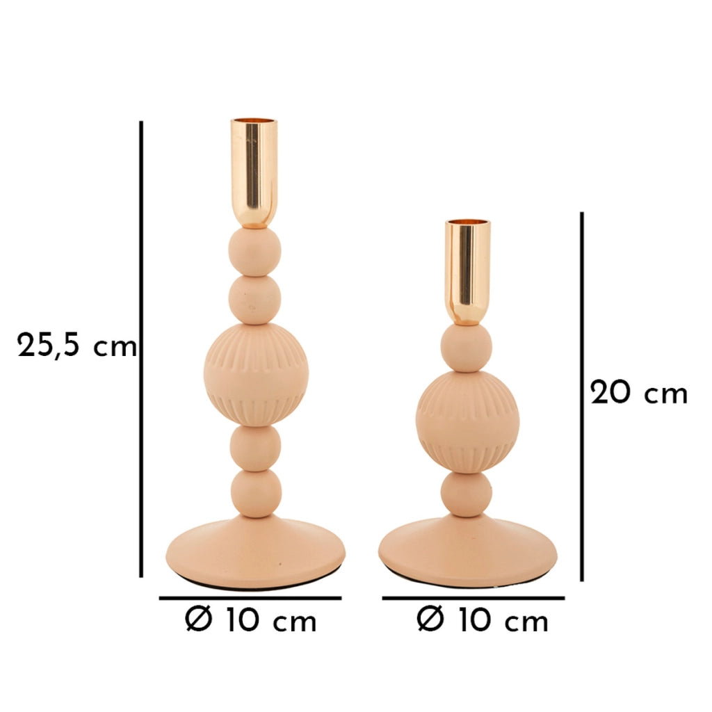 Portacandela VKH932, Oro, Acciaio, 10x10x25,5 cm