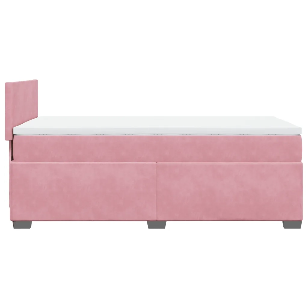 Giroletto a Molle con Materasso Rosa 90x200 cm in Velluto 3288509