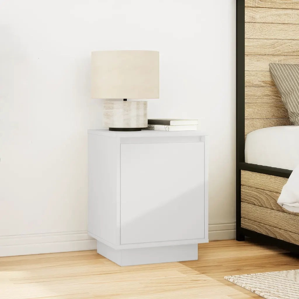 Comodino con Luci a LED Bianco 38x34x50 cm 861265