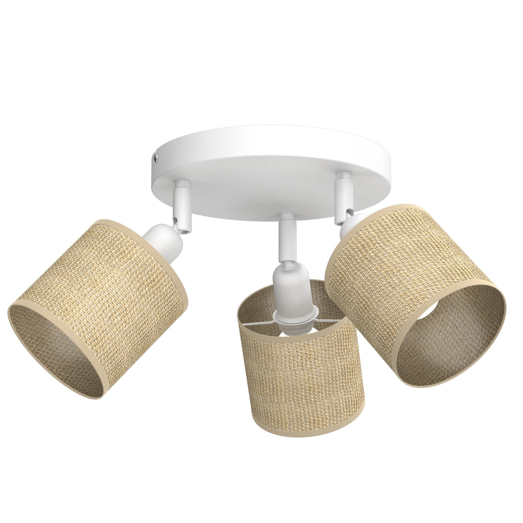 Plafoniera rotonda 3 spot juta orientabili E14 Luminex