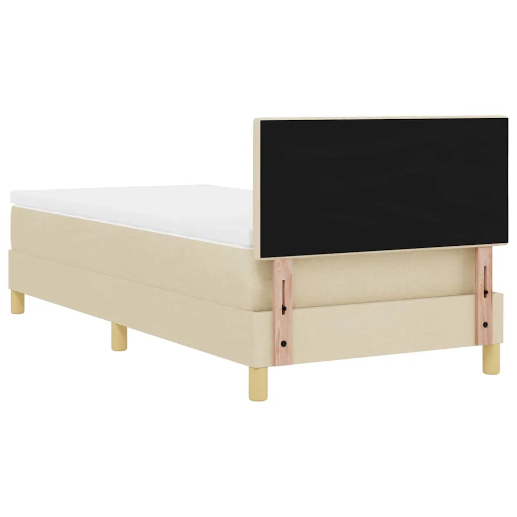 Letto a Sorgente LED con materasso Crema 90 x 200 cm Tessuto 3342413