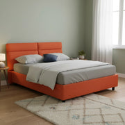 Letto Matrimoniale Annus, Letto Matrimoniale Materasso Incluso Made in Italy, Arancione