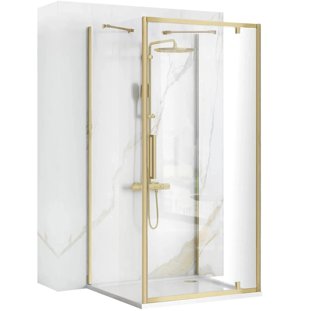 Cabina Doccia Ad Angolo Rapid Swing Brush Gold 90x80