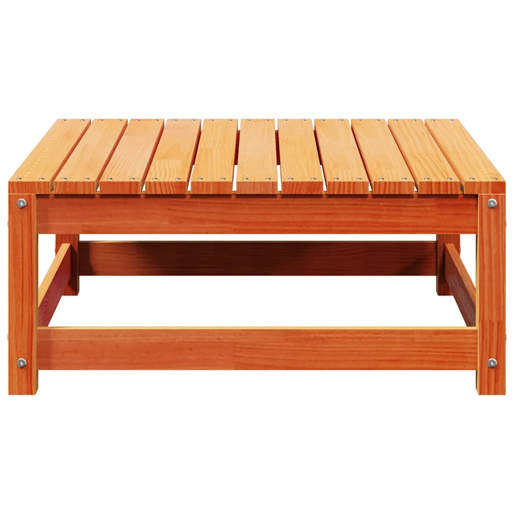 Poggiapiedi da Giardino Marrone Cera 70x70x30 cm Massello Pino 837939