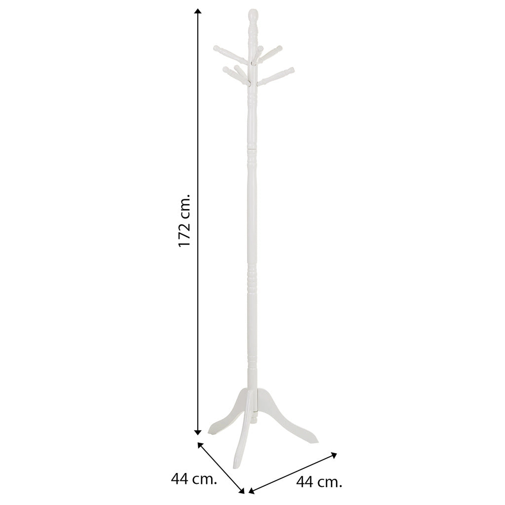 Appendiabiti da terra in legno bianco 44x44x172h