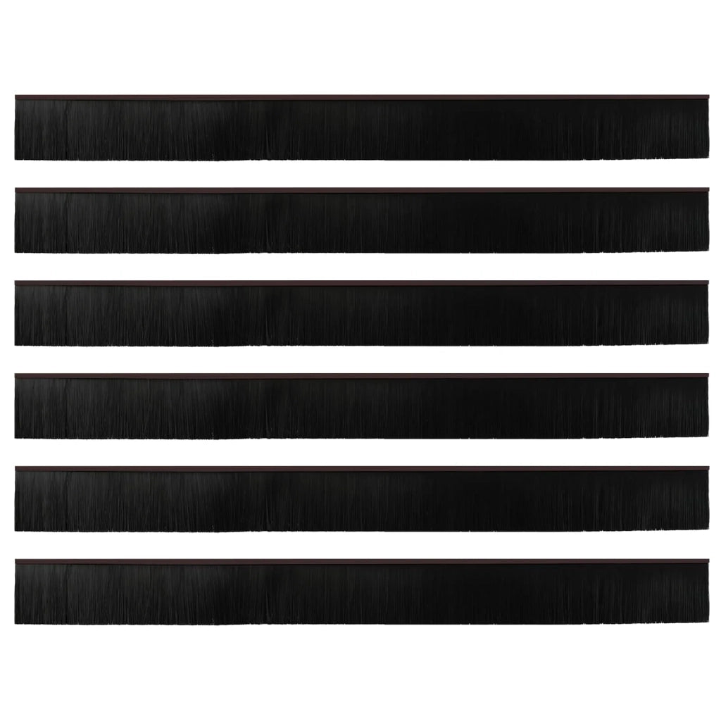 Spazzole per porte autoadesive 6 pcs Marrone 100 cm