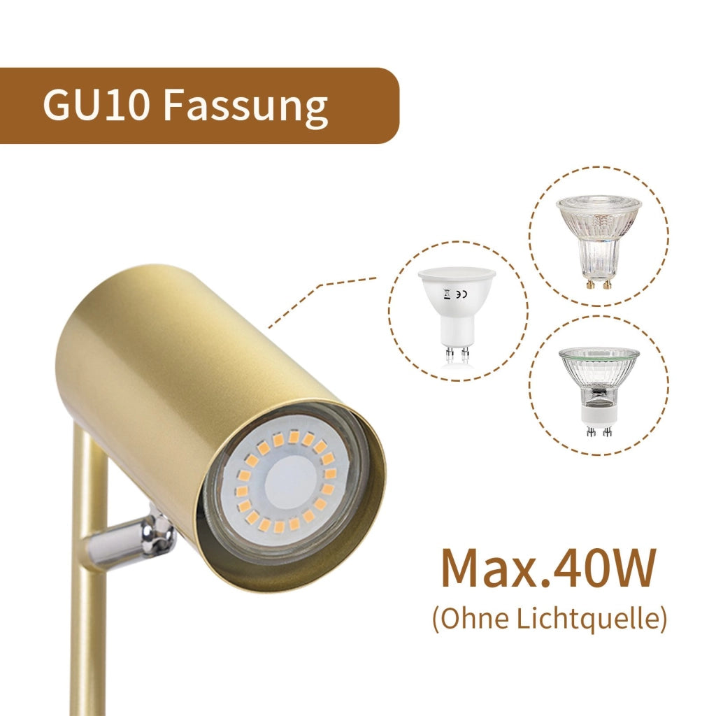 ZMH Lampada da tavolo metallo girevole 350° GU10 per soggiorno scrivania