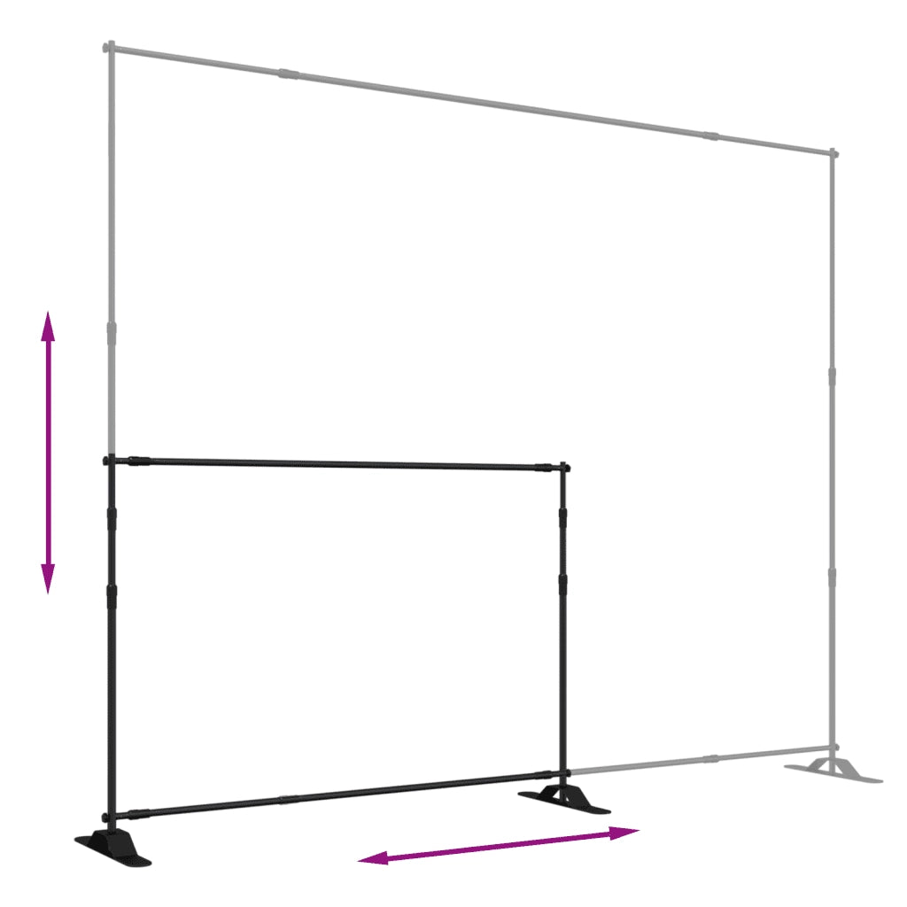 Supporti per Fondali 2 pz Neri 305x243 cm in Acciaio 3187467