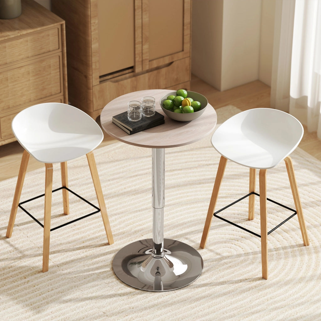 Tavolo da bar regolabile in altezza girevole 360¡ã ¨C Minimal ¨C ?60x67-93 cm legno naturale