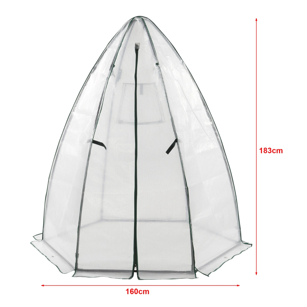 Serra da Giardino Hunze per Coltivazione Piante Copertura Semitrasparente Bianco Alto 183 cm [en.casa]