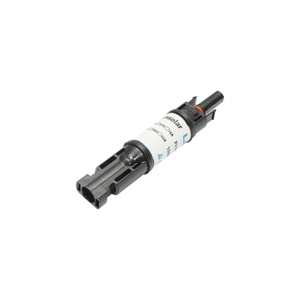 Connettore MC4 con fusibile 10x38mm, 10A, 1000V DC per impianti solari fotovoltaici IP67 Leader