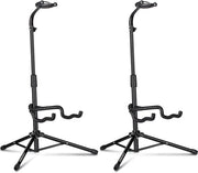 Standaard per chitarra con supporto per il collo - Regolabile e pieghevole - Stativo universale per chitarra acustica e elettrica - Basso - Banjo - Set da 2 pezzi