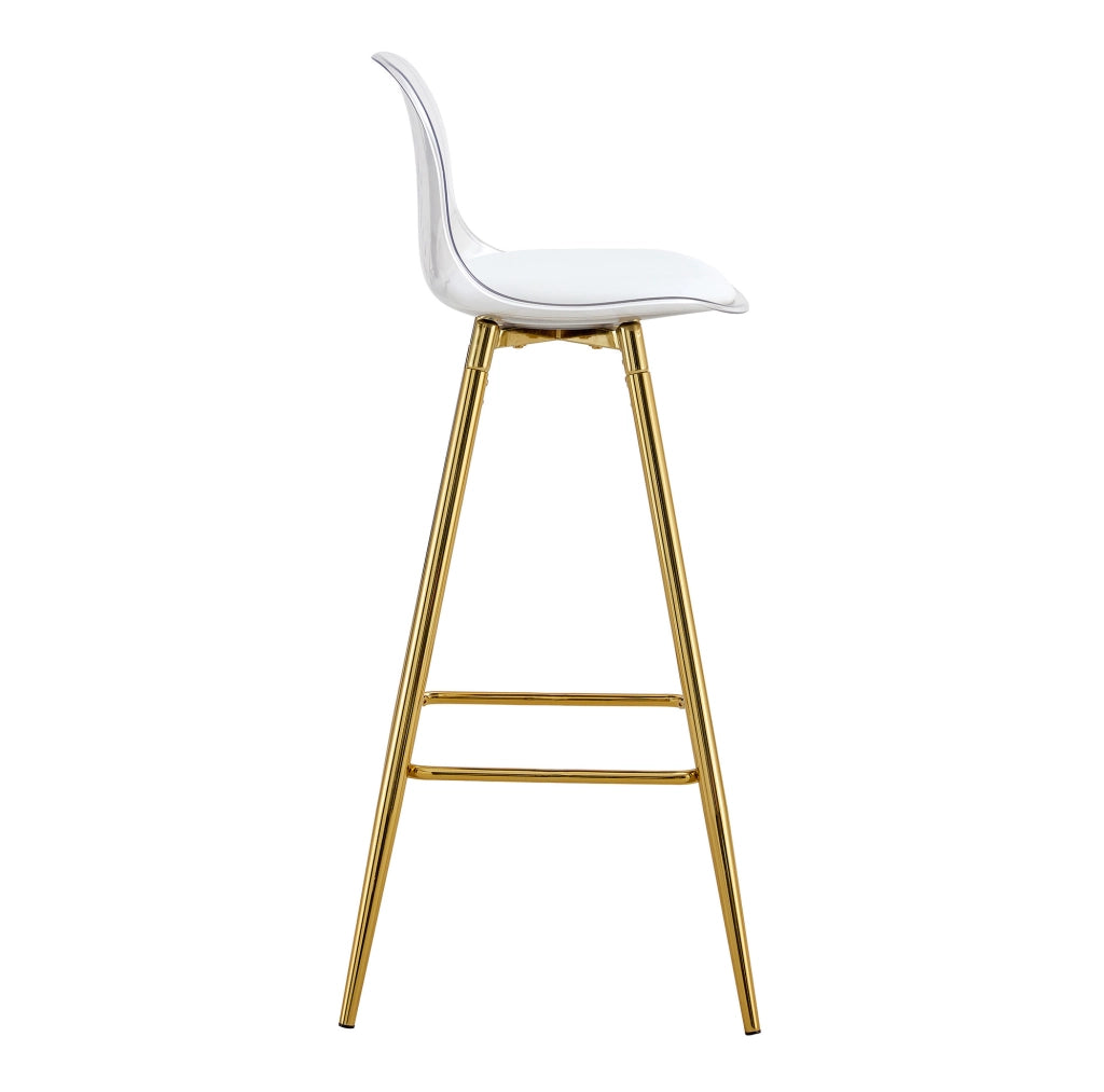 Sgabelli da bar set da 2 38 x 33 x 96,5 cm trasparenti e dorati per caffè e bancone