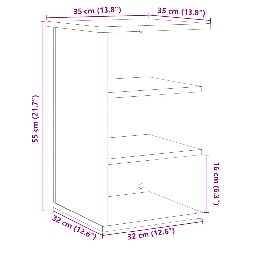 Credenza Rovere Artigianale 35x35x55 cm in Legno Multistrato 856491