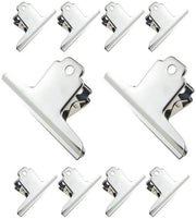 Clip per Borsa in Acciaio Inossidabile - 10 Pack - Clip per Documenti - Clip per Borsa - Adatto per Scuola e Ufficio - Specifiche Multiple - 160mm