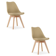 Set di 2 sedie Mark in stile scandinavo beige scuro e faggio