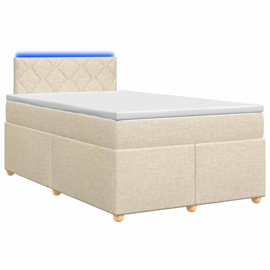 Letto box spring con materasso Crema 120 x 190 cm Tessuto 3452385