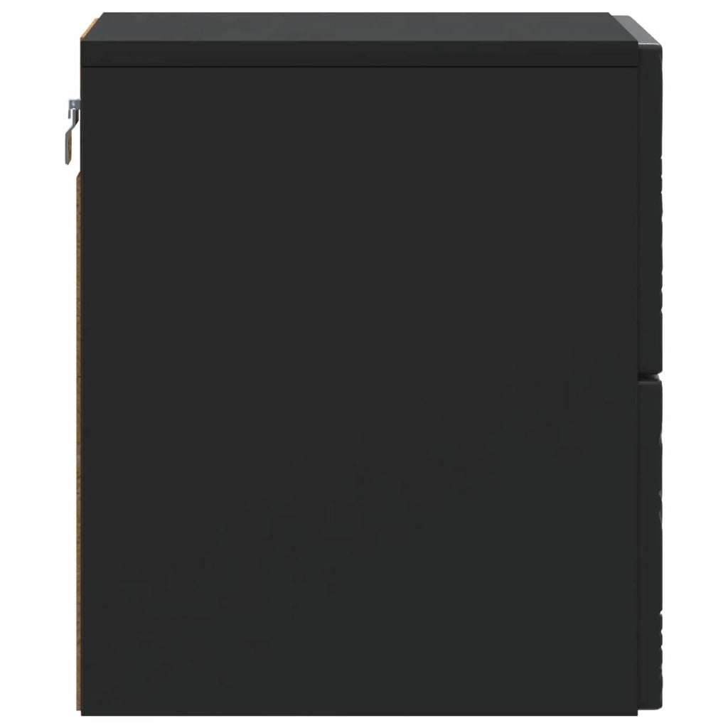 Mobiletto da notte a muro 2 pz Nero 34,5 x 33 x 40 cm 898808