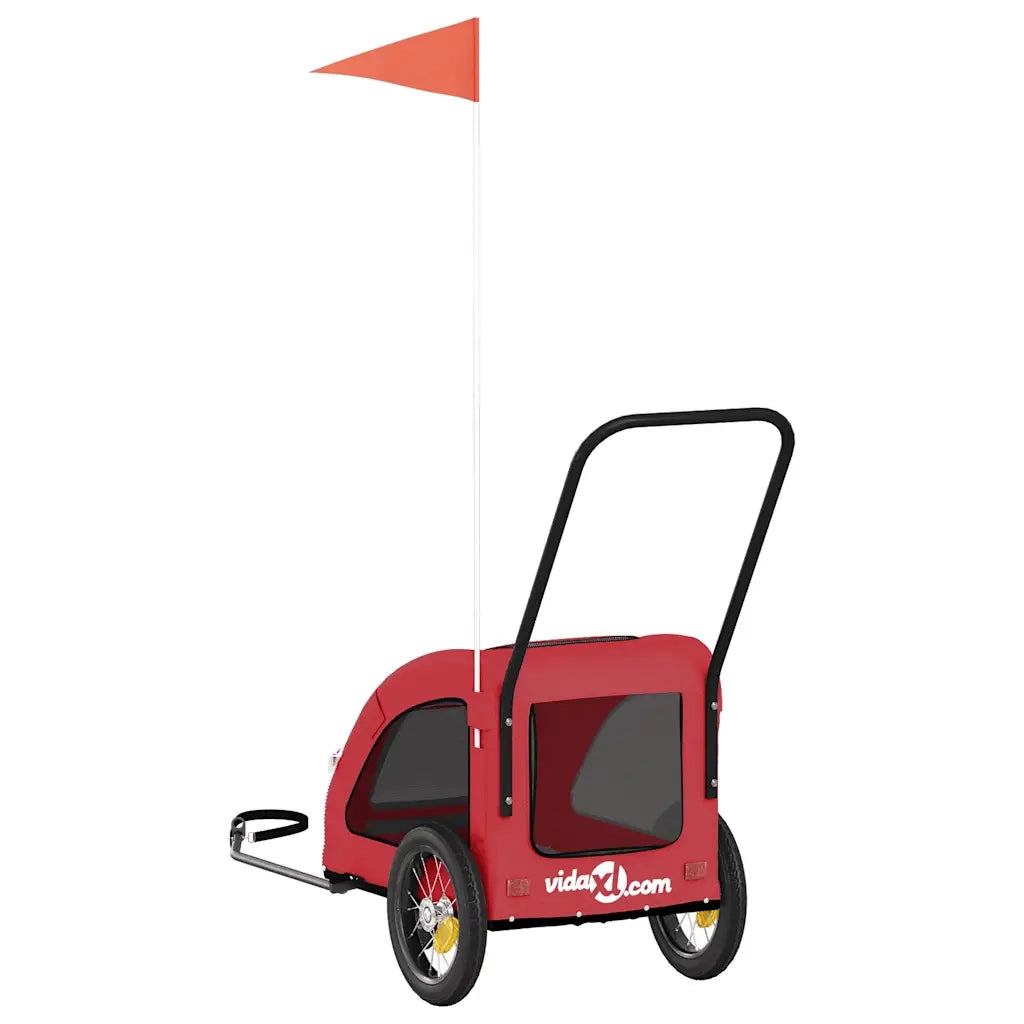 Rimorchio da Bici per Animali Rosso Oxford e Ferro CFW7676707