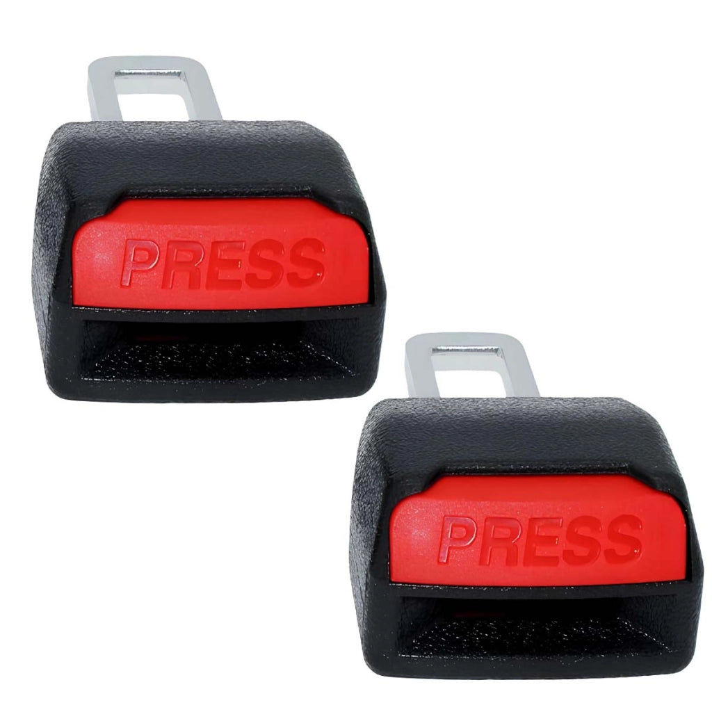 Set di 2 fibbie per cintura di sicurezza per auto, per un fissaggio affidabile Nero / Rosso Avizar