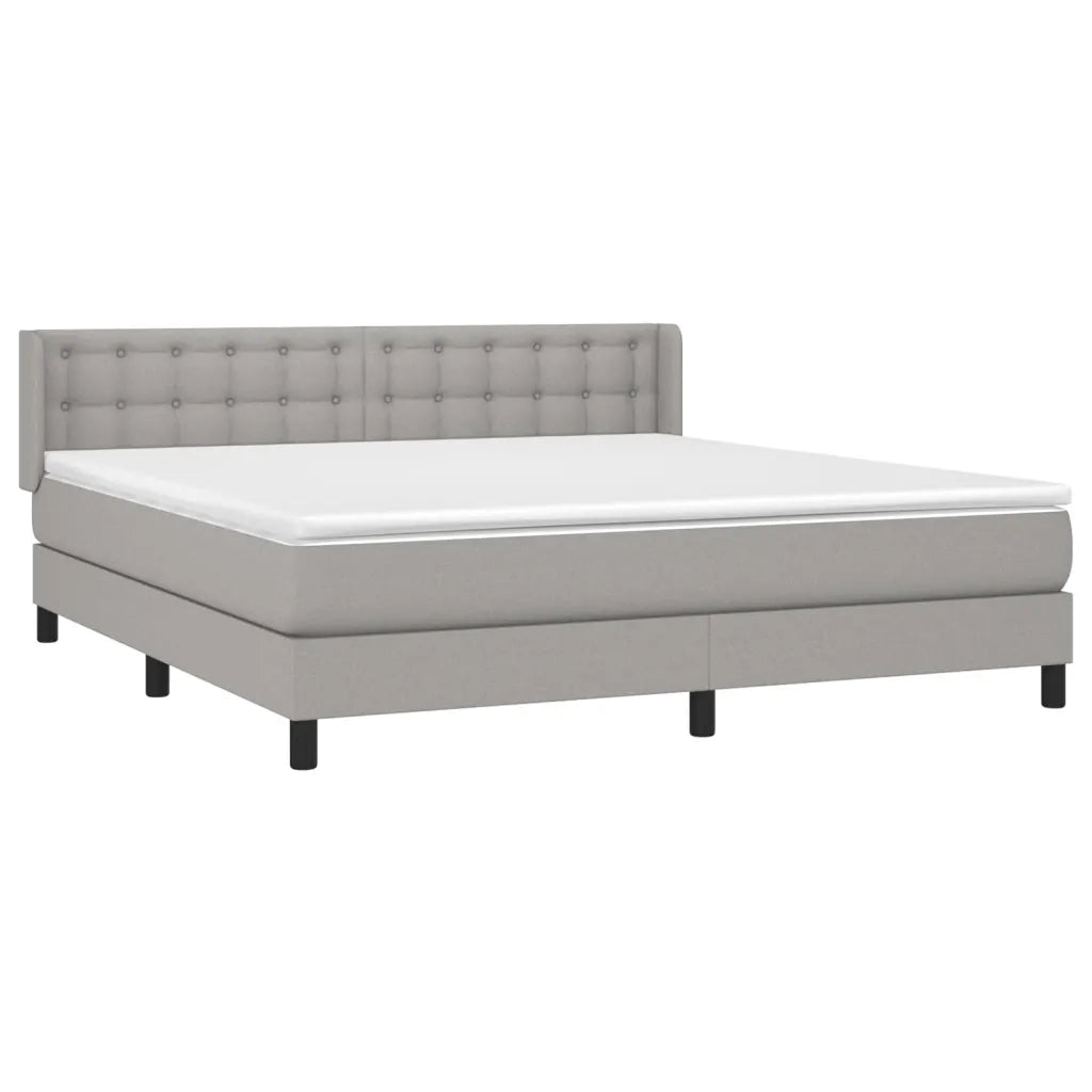 Giroletto a Molle con Materasso Grigio Chiaro160x200 cm Tessuto cod mxl 45566