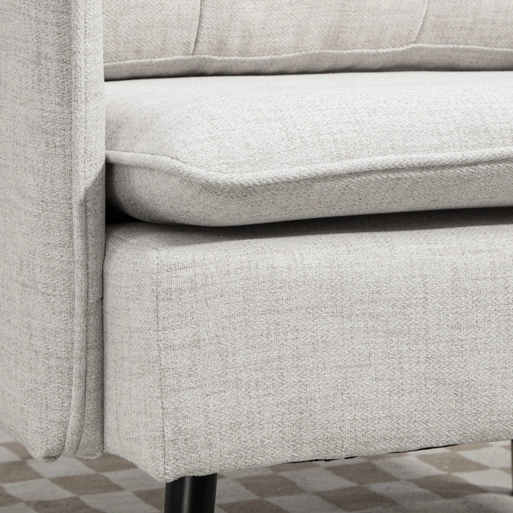 Poltrona Moderna ¨C zephmum ¨C Crema, Lino, 76x68x80 cm