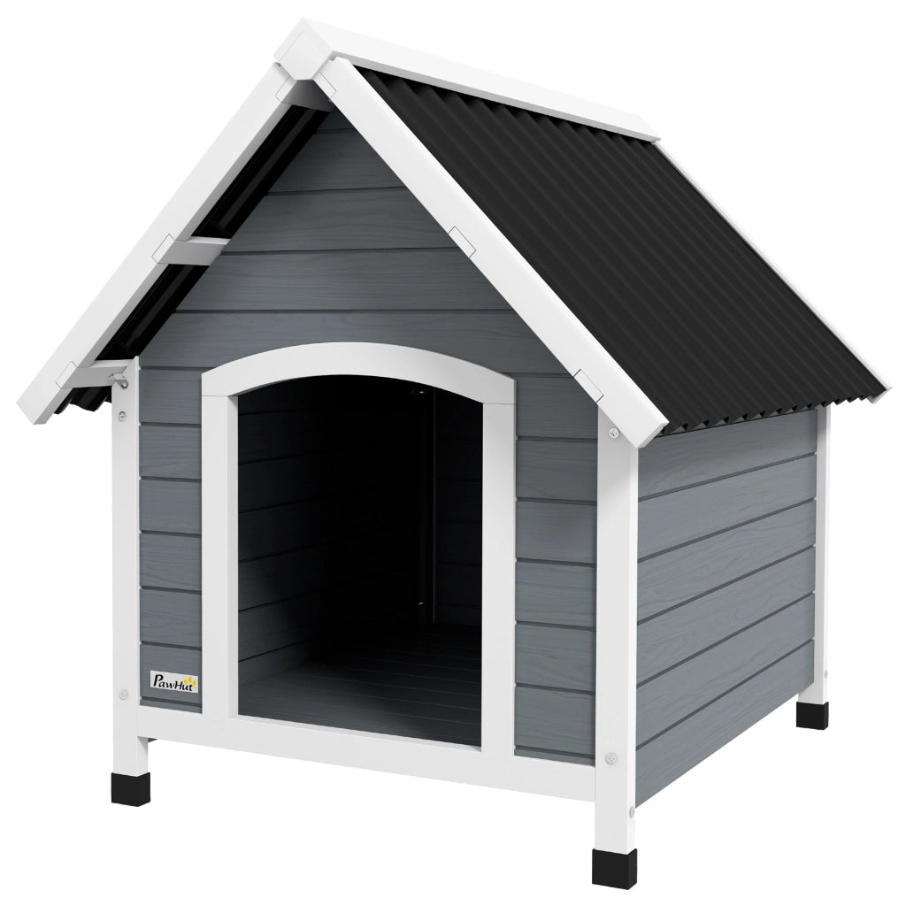 Casetta per cani ¨C zephmum ¨C Grigio/Nero, legno di abete, 75x88x82 cm