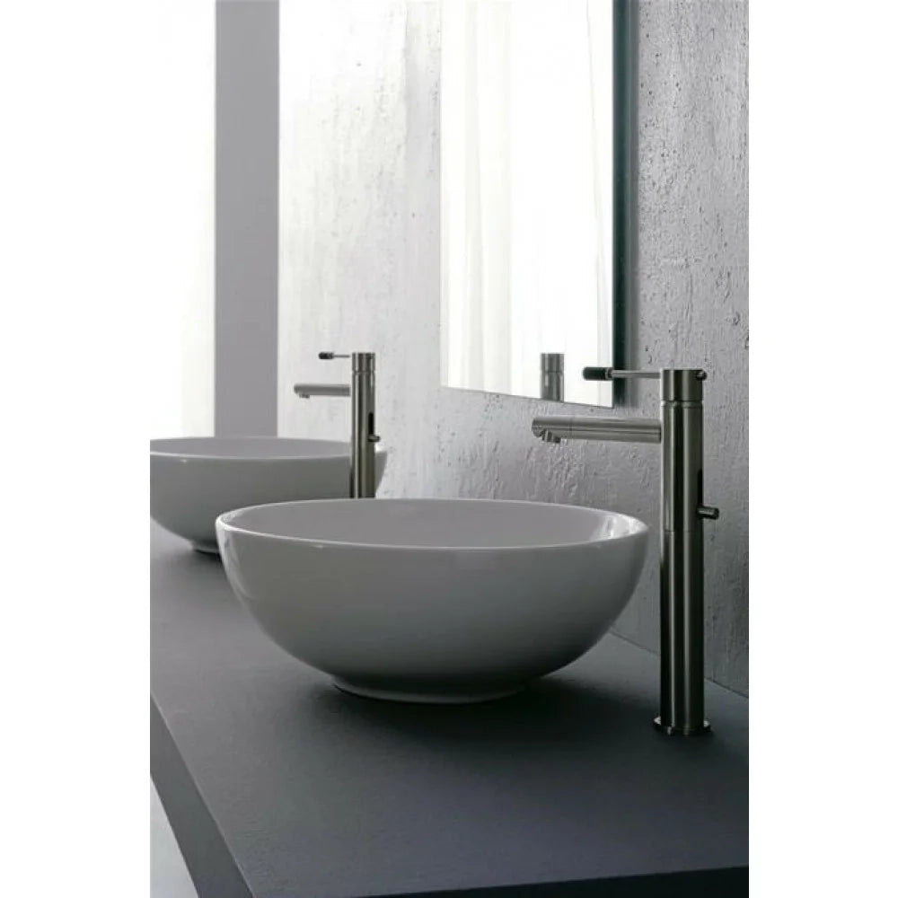 Thin-line sfera lavabo appoggio senza troppopieno d.40 bianco b0