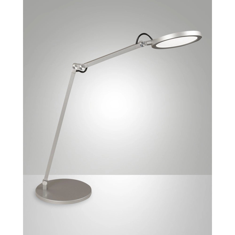 Regina - Lampada da tavolo orientabile alluminio Fabas Luce - LED Touch integrato 9W dimmerabile CCT (3000K 4000K 5000K 6000K)