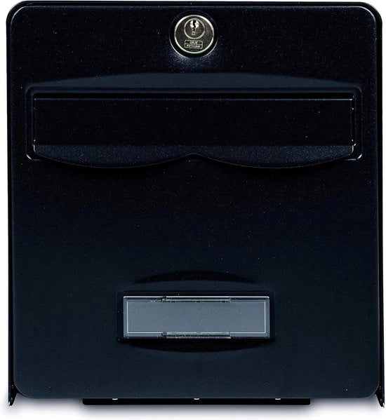 Cassa postale in acciaio inox con apertura completa - Poststop - Mini BALthazar nero