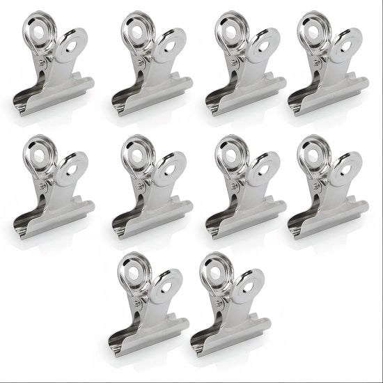 Clip per rimozione smalto 10 pezzi - Clip per estensione unghie - Strumento per arte unghie metallico - Disegno ergonomico - Colore argento
