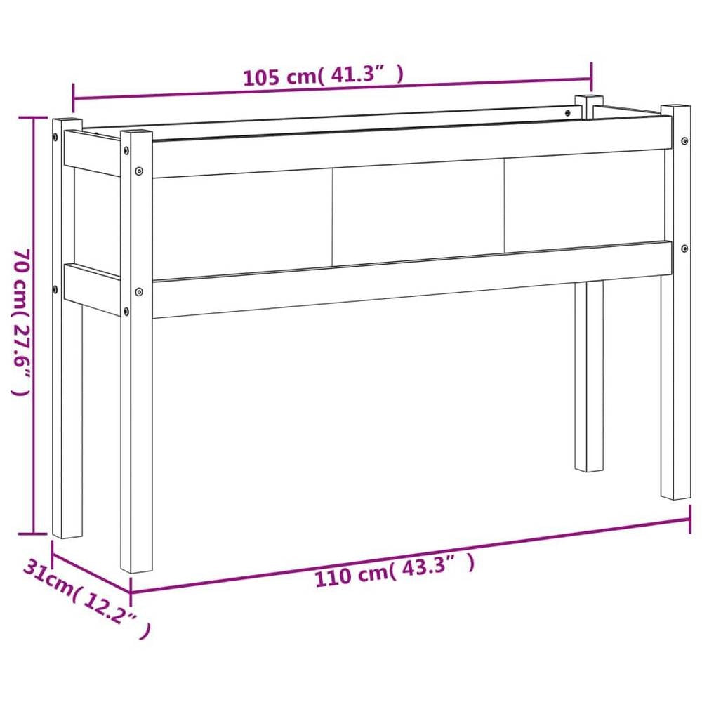 Plant Pot With Feet 110x31x70 Cm Solid Pine Wood