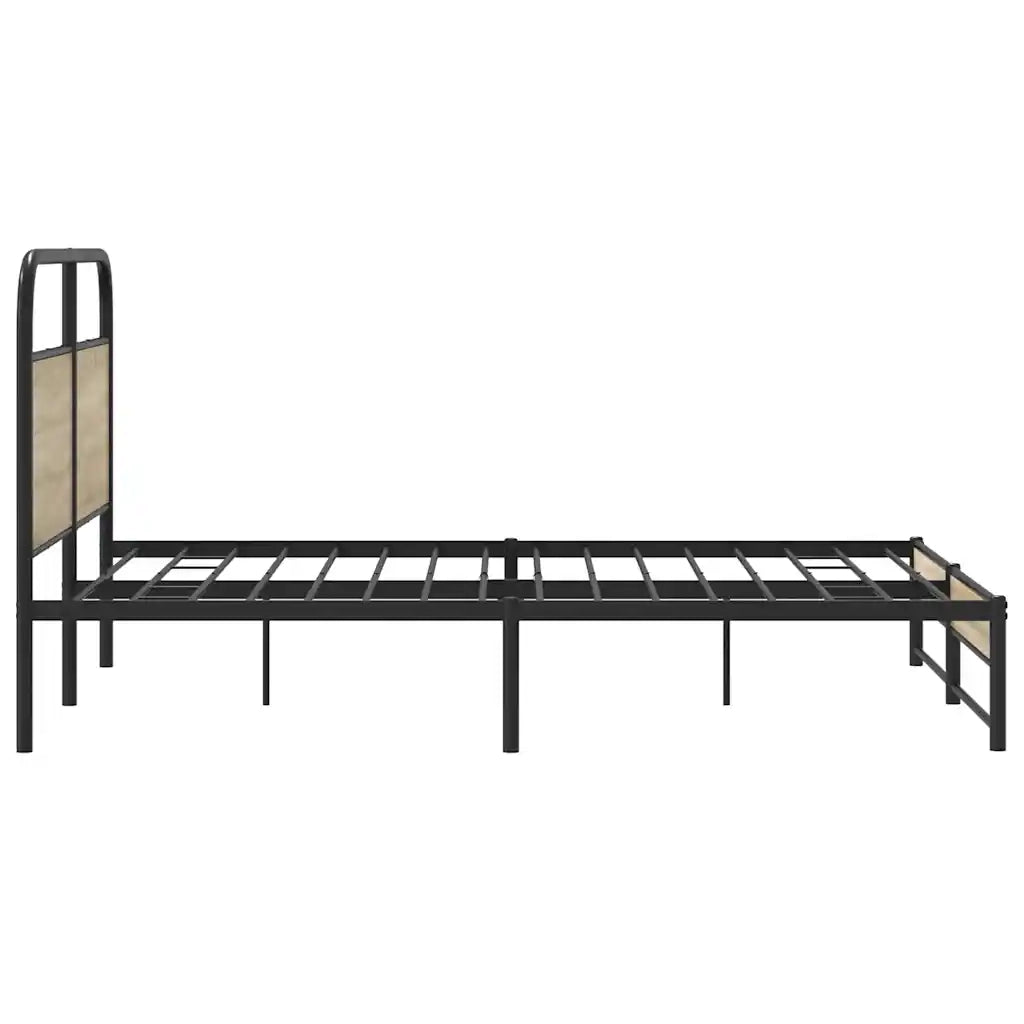 Giroletto senza Materasso in Metallo-Struttura Letto Rovere Fumo 160x200 cm 874164