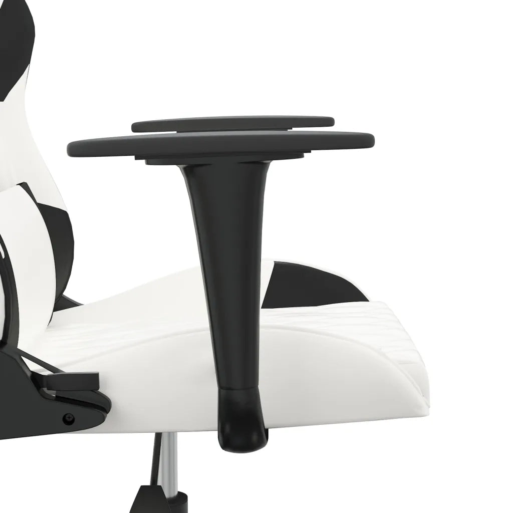 Sedia da Gaming Massaggiante Bianco e Nero in Similpelle cod mxl 65154