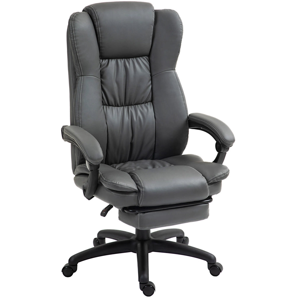 Poltrona da ufficio ergonomica con massaggio, reclinabile e poggiapiedi per comfort prolungato
