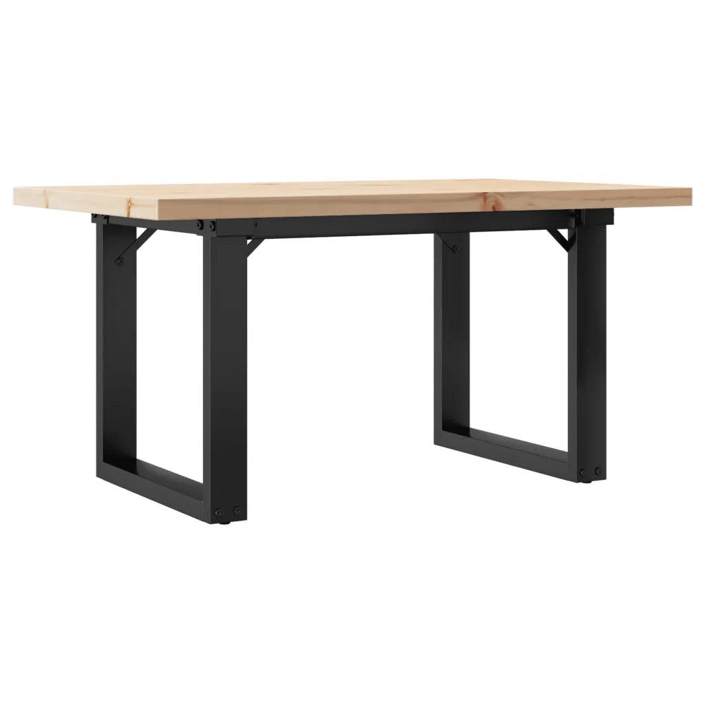 Tavolino salotto | Tavolino da caff¨¨ | Tavolino da Soggiorno Telaio a O 80x50x40,5cm Legno Pino e Acciaio