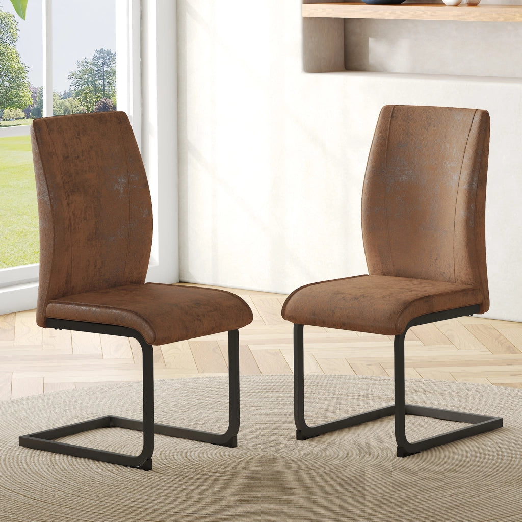 SEDIA da pranzo ergonomica Set da 2 pezzi 43x44,5x5 cm tessuto marrone
