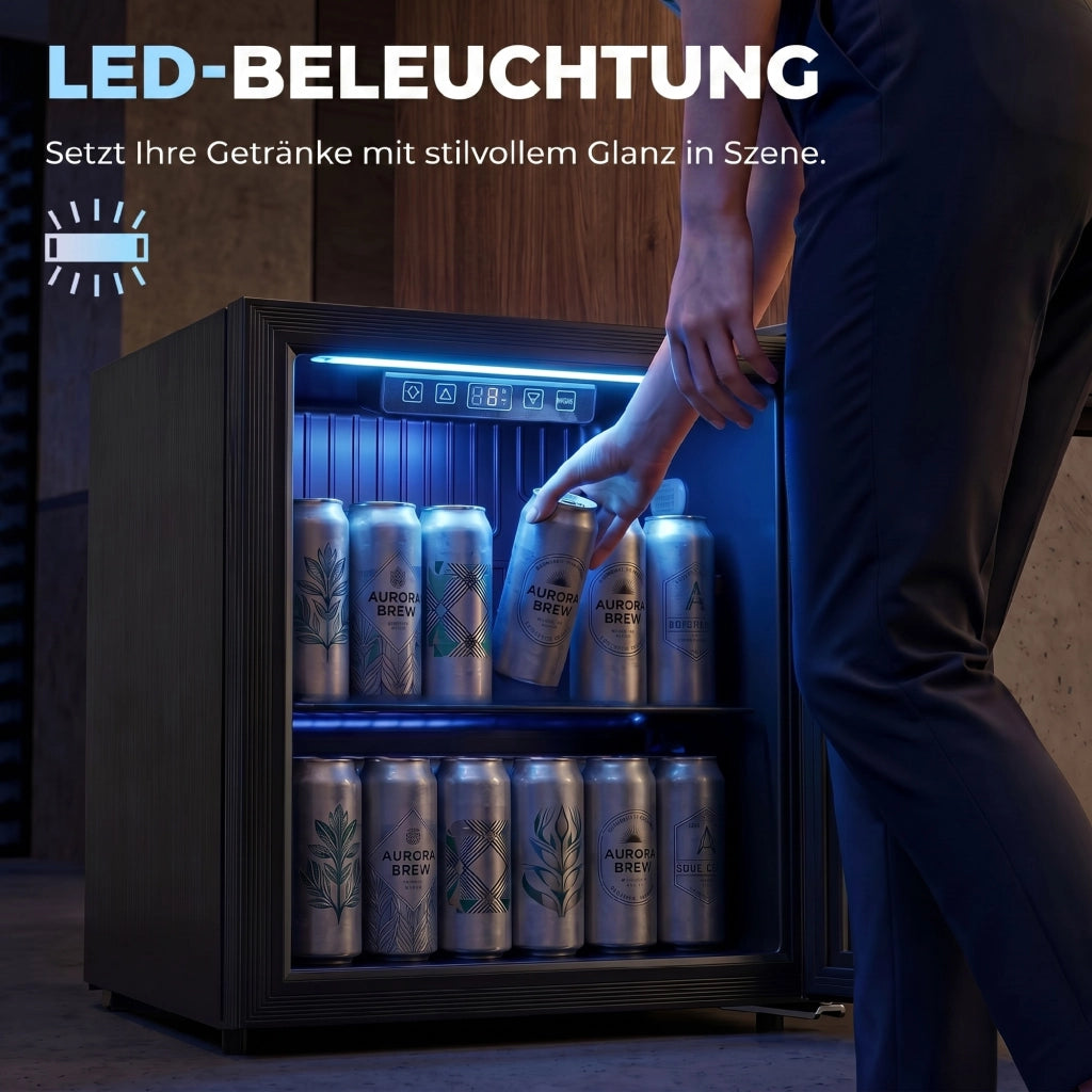 Frigorifero per bevande 50L ¨C Xylo ¨C porta doppio vetro, LED, nero