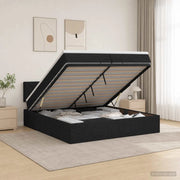Letto ottomano con materasso Nero 200 x 200 cm Tessuto 3456436