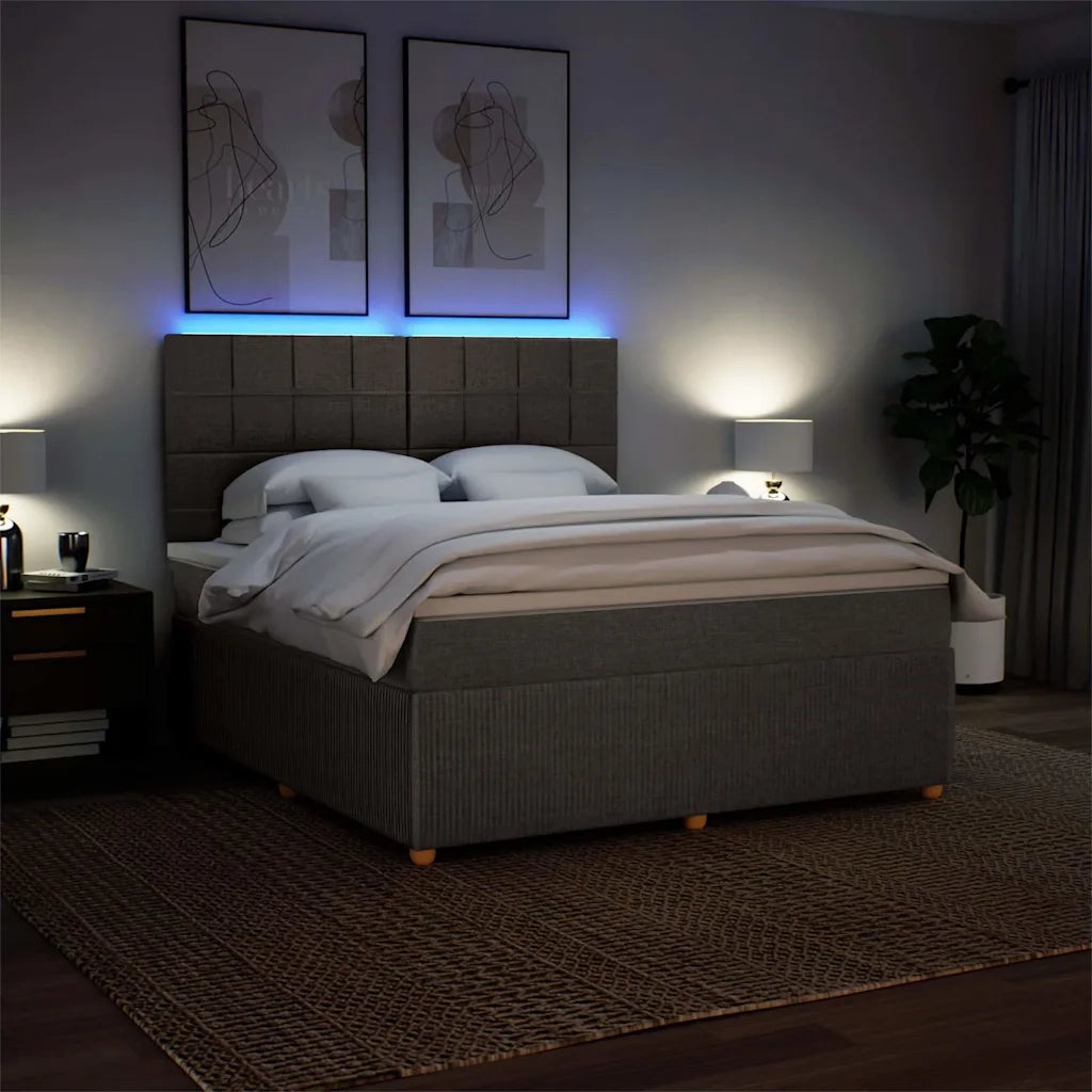 Giroletto a Molle con Materasso Tortora 180x200 cm in Tessuto 3294439
