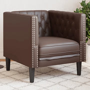 Divano Sedia-Poltrona Chesterfield Marrone in Similpelle