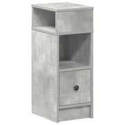 Comodino | Armadio da Notte | Mobiletto da notte con Cassetto Grigio Cemento 25x31x66 cm