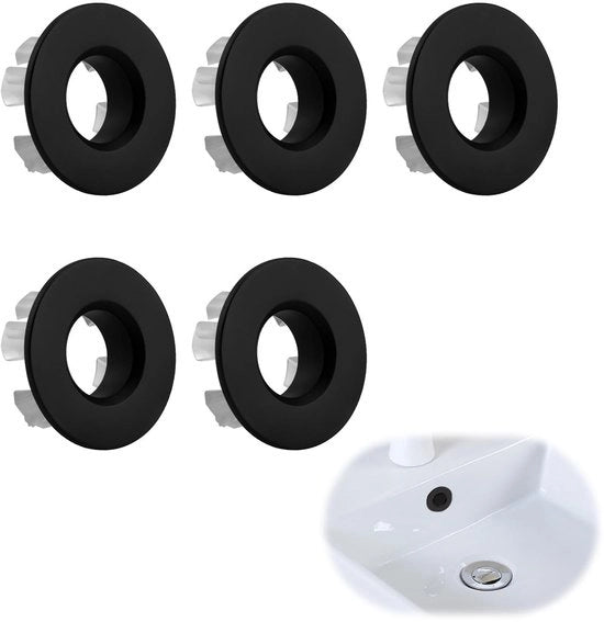 Set di connettori di sovrappi per wc da 5 pezzi - Anello di sovrappi per wc - Copertura di sovrappi per wc - Materiale: rame - Colore: nero - Alta qualità e durata - Copertura