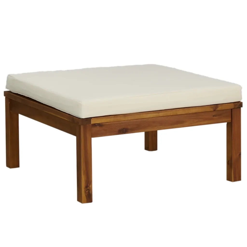 Set Divani da Giardino 9 pz con Cuscini Crema in Legno Acacia 3086945