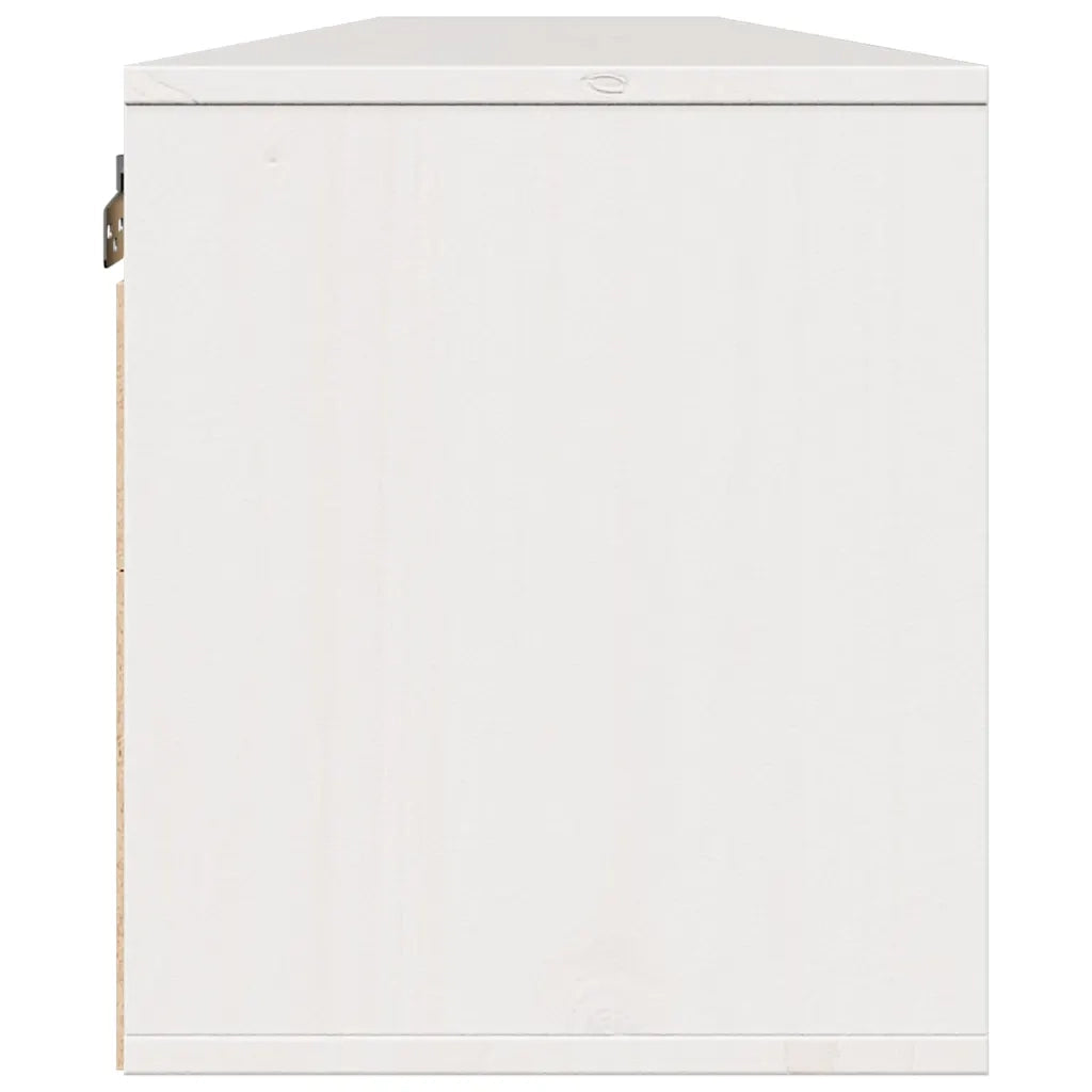 Pensili 2 pz Bianchi 100x30x35 cm in Legno Massello di Pino cod mxl 33355